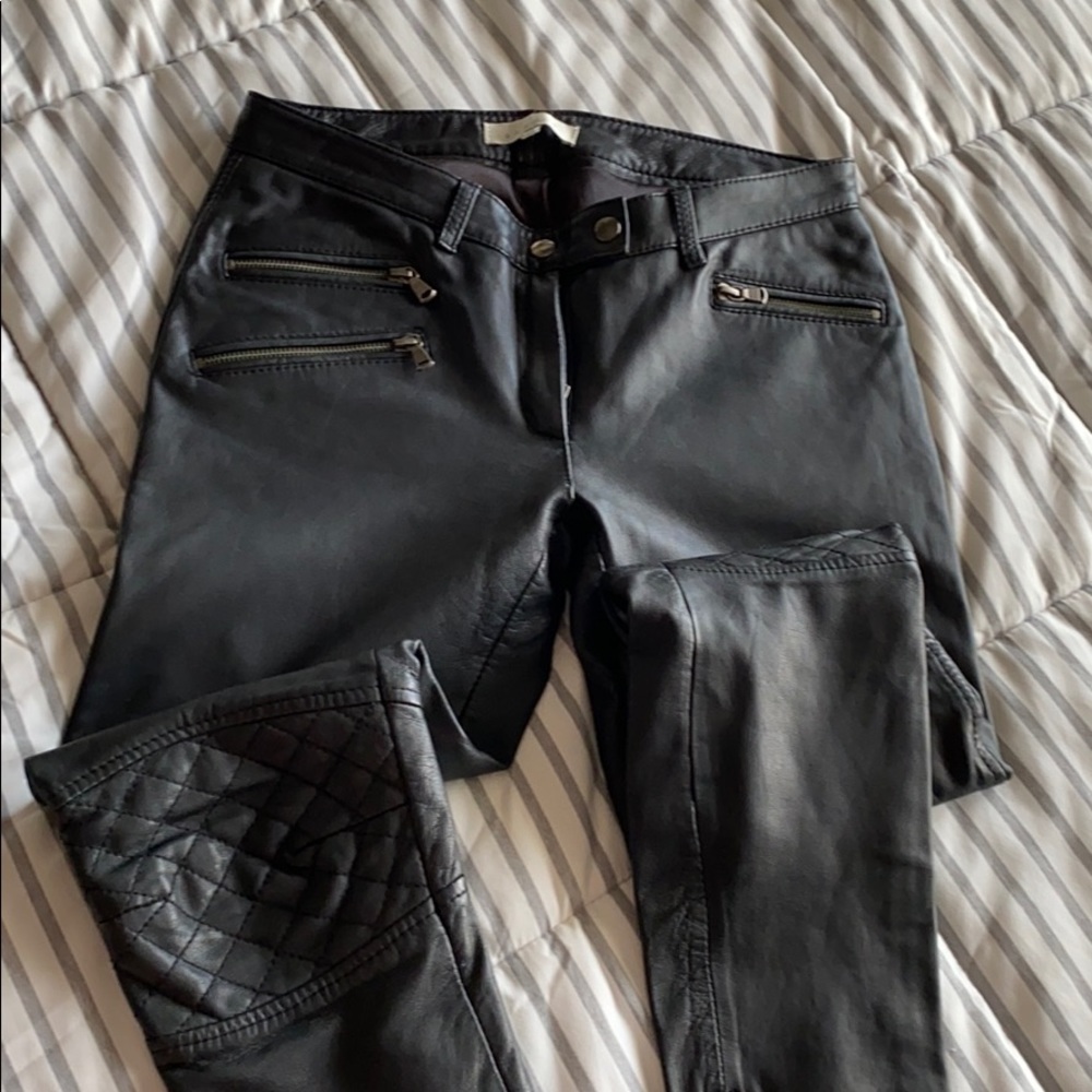 Sandro Black Biker style Leather Pants STUNNING